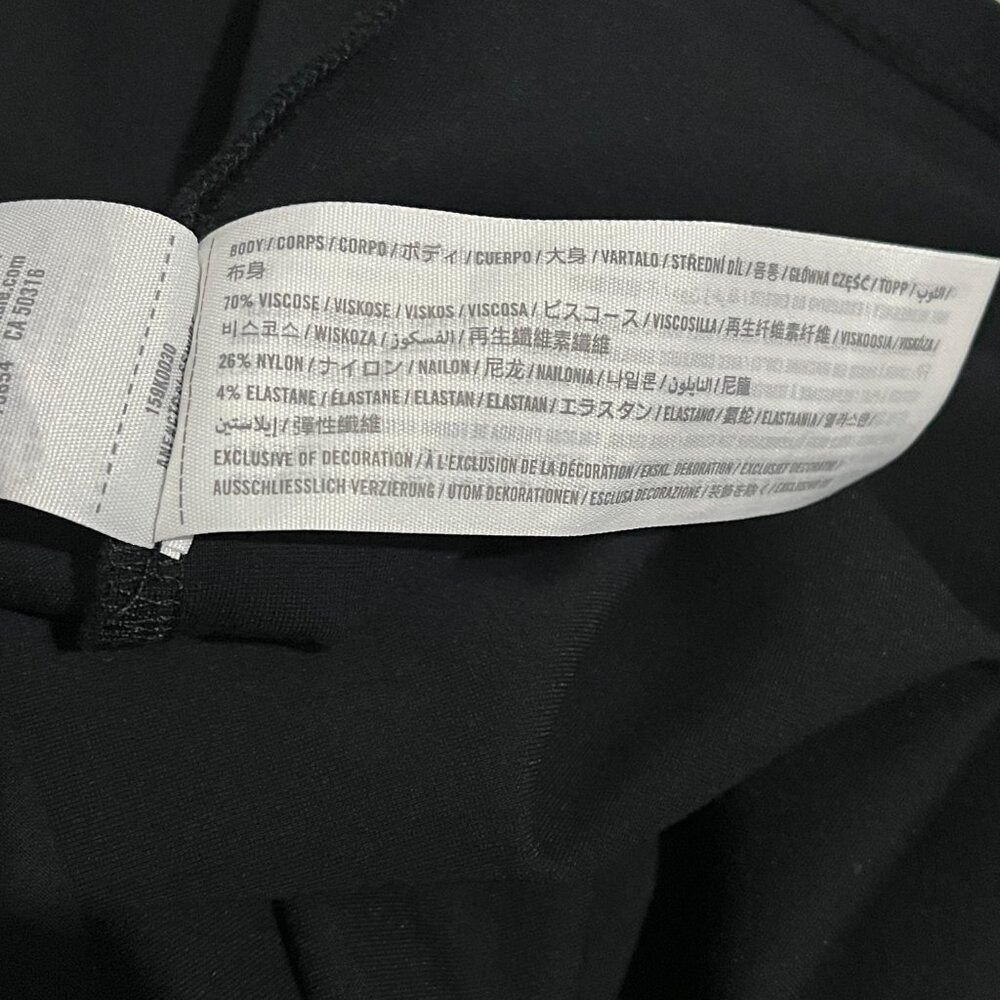 Abercrombie & Fitch Asymmetrical One-Shoulder Ponte Mini Little Black Dress - Picture 7 of 7